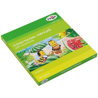 КанцРЦ Пластилин восковой мягкий Гамма "Пчелка", 24 цвета, 360г, со стеком, картон. упак. 190820201